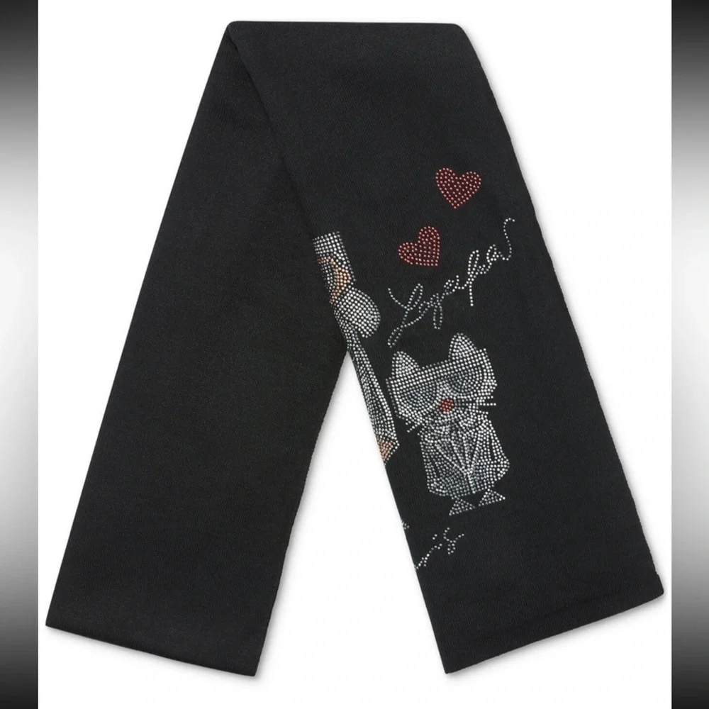 NWT Super cute CHOUPETTE AND KARL EMBELLISHED SCARF from KARL LAGERFELD PARIS.